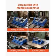 VEVOR Drill Press Vise, 6 Inch Jaw Width, Portable Bench Vise, Slotted Base for Easy Installation, Durable Cast Iron Construction, Workbench Vice, for Woodworking, Metalworking, Drilling, and Cutting