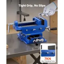 VEVOR Cross Slide Drill Press Vise, 6 Inch Jaw Width, 2 Way X-Y Axis Bench Vise, 5.7 Inch Max Jaw Opening, Heavy Duty Cast Iron, Workbench Vice Clamp, for Woodworking Drilling CNC Milling Machine