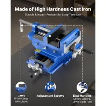 VEVOR Cross Slide Drill Press Vise, 6 Inch Jaw Width, 2 Way X-Y Axis Bench Vise, 5.7 Inch Max Jaw Opening, Heavy Duty Cast Iron, Workbench Vice Clamp, for Woodworking Drilling CNC Milling Machine