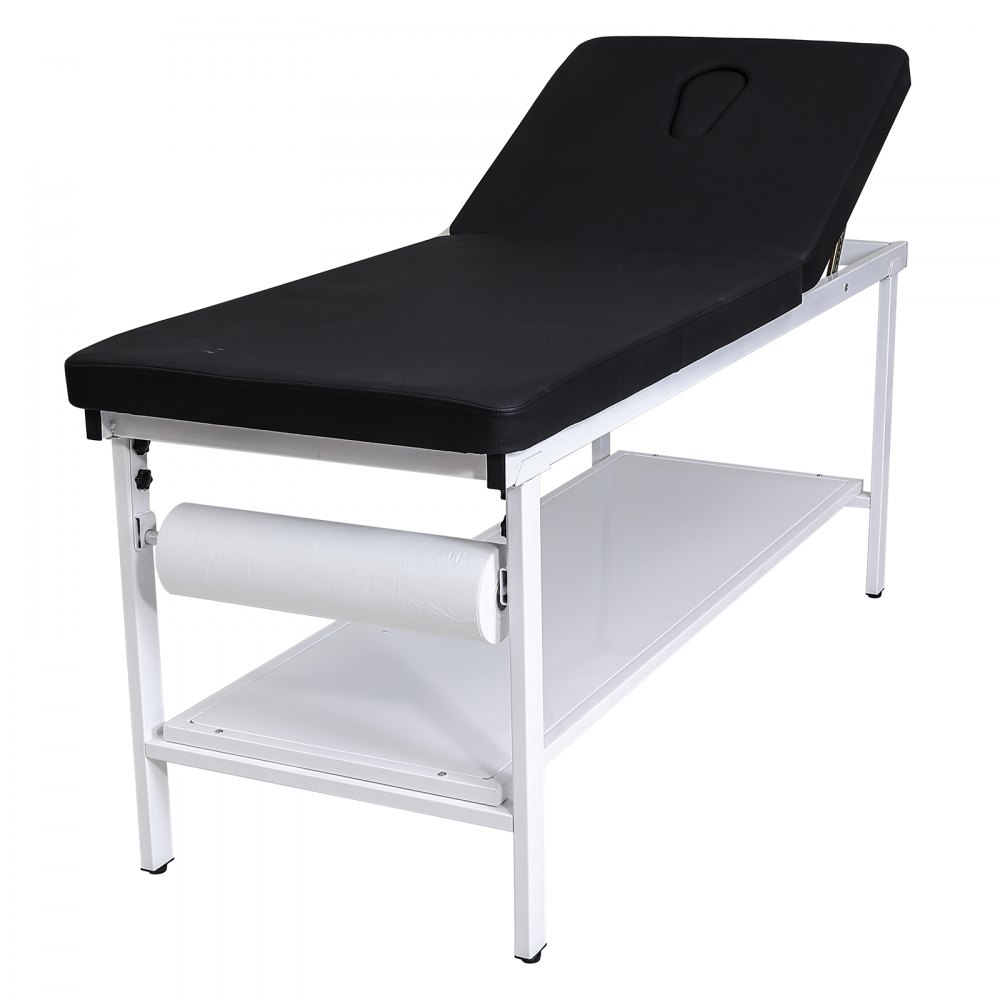 VEVOR Medical Exam Table, 500LBS Loading Medical Examination Bed with 0°–40° Adjustable Backrest, Physical Therapy Exam Table with Storage Shelf & Paper Roll Dispenser for Hospital Clinic Rehab Center