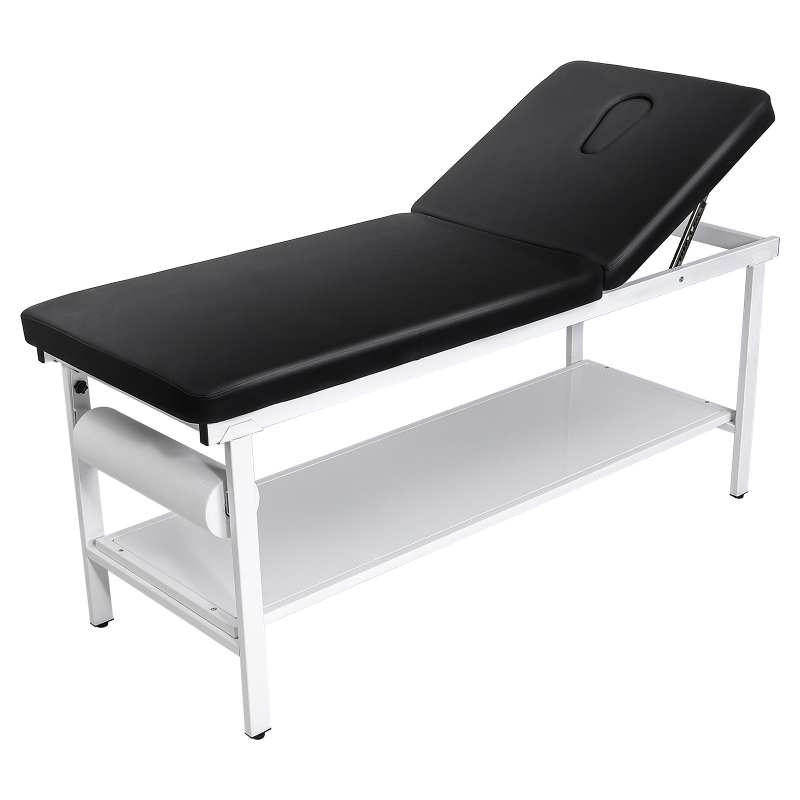 VEVOR Medical Exam Table, 500LBS Loading Medical Examination Bed with 0°–40° Adjustable Backrest, Physical Therapy Exam Table with Storage Shelf & Paper Roll Dispenser for Hospital Clinic Rehab Center