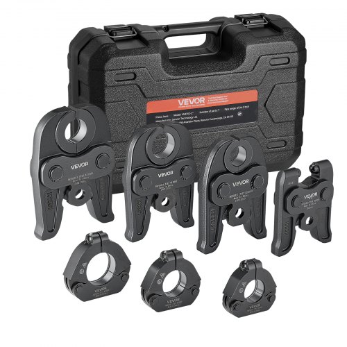VEVOR 7PCS MegaPress Pressing Kit 1/2" to 2" for Standard Press Tools with Case