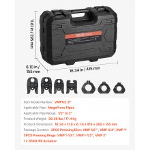 VEVOR 7PCS MegaPress Pressing Kit 1/2" to 2" for Standard Press Tools with Case