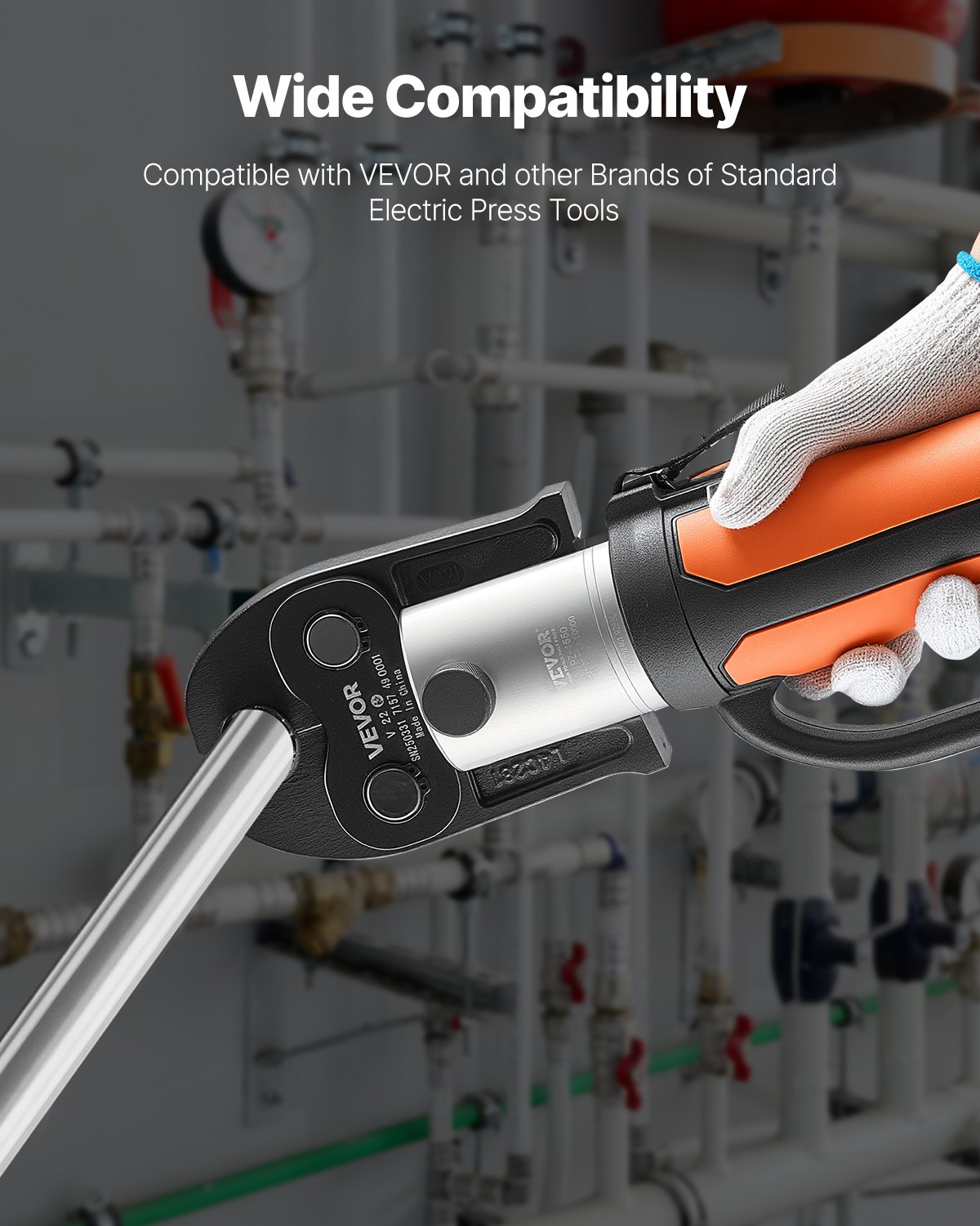 VEVOR V22 Pressing Jaw, 22mm Press Jaw for V-Type Stainless Steel Pipes, High-Strength Carburized Steel Crimping Jaws Compatible with Standard Press Tools