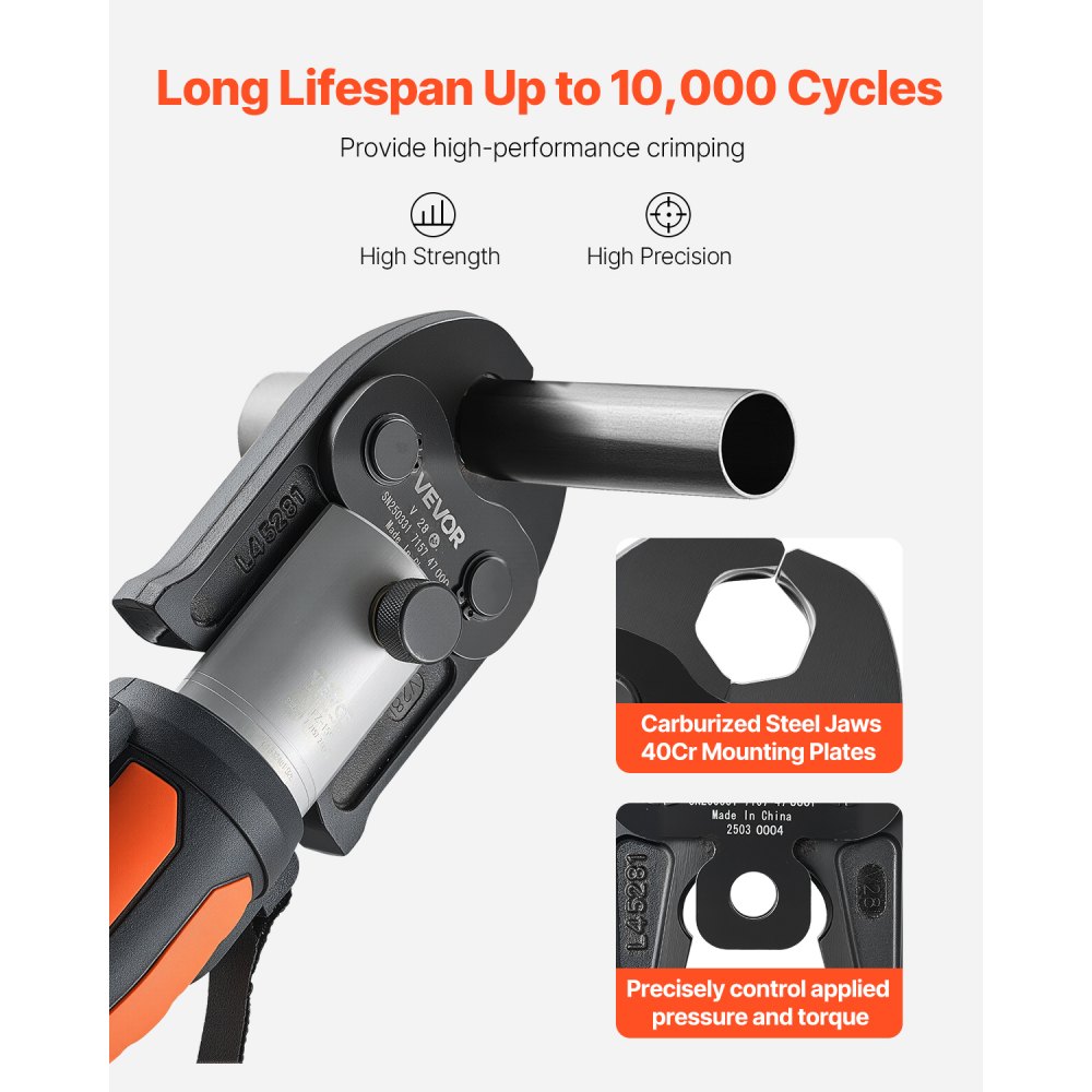 VEVOR V28 Pressing Jaw, 28mm Press Jaw for V-Type Stainless Steel Pipes, High-Strength Carburized Steel Crimping Jaws Compatible with Standard Press Tools