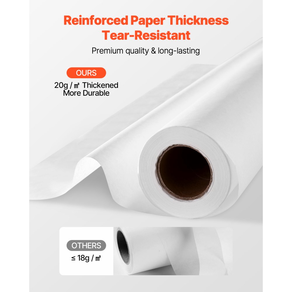 VEVOR Medical Exam Table Paper, 21" x 225 ft Smooth Barrier Cover Rolls(12 Pcs), Disposable Bed Table Sheet Cover, Ideal for Spas, Daycares, Doctors, Chiropractors, Examination & Massage Tables, White