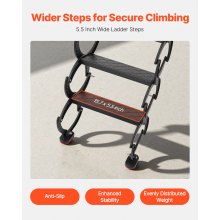 Steel Attic Ladder Wall-Mounted 660LBS/299.4KG Capacity for 9.5-10 ft Ceilings