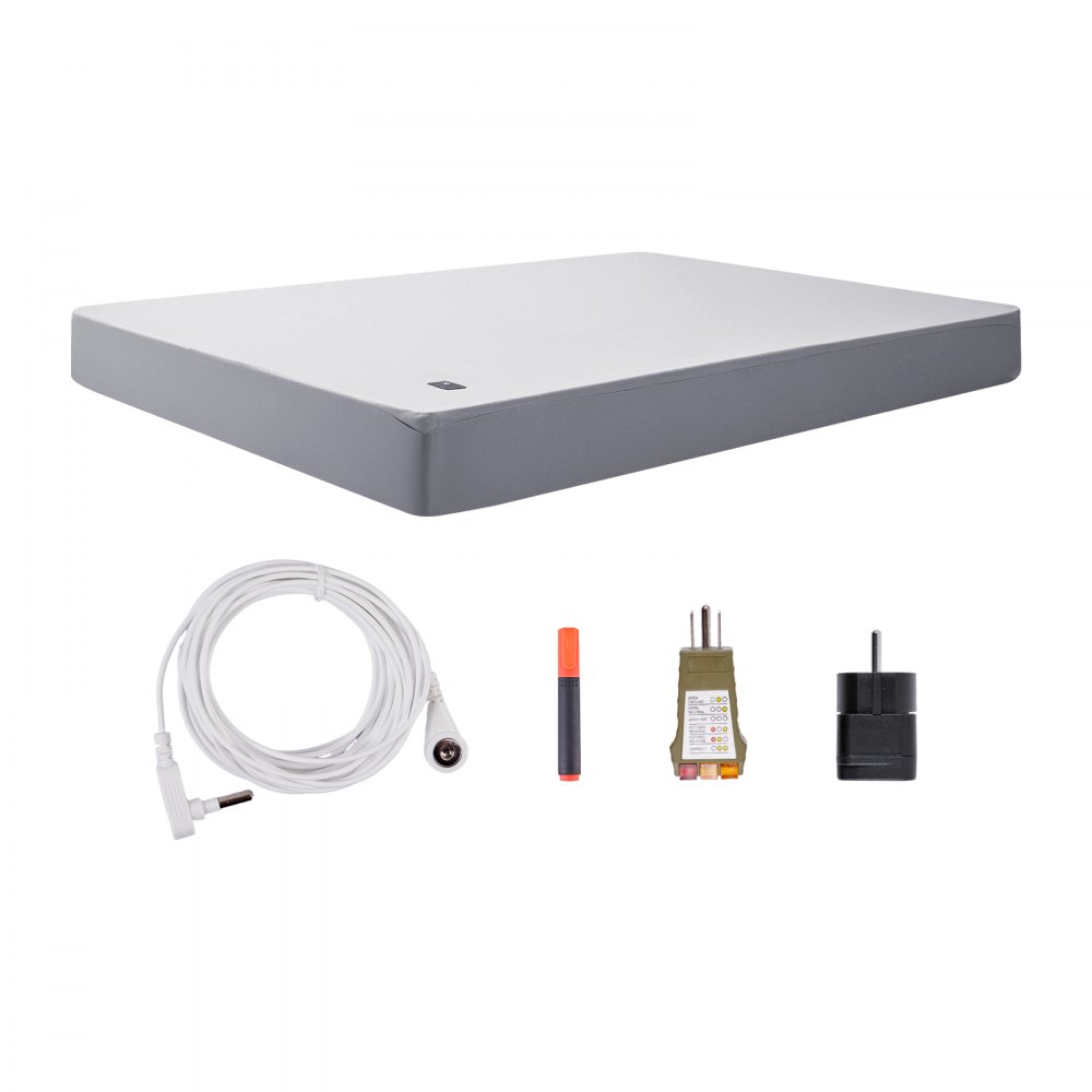 VEVOR Grounding Sheets, Queen Size, 90% Cotton + 10% Pure Silver Fiber, Earth Grounded Fitted Sheets, with Grounding Cord & Tester, for Improved Sleep & Wellness (Gray, Queen - 1524 x 2032 x 381 mm)