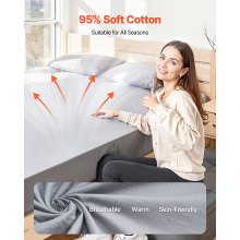 VEVOR Grounding Sheets Queen Size 95% Cotton + 5% Silver Fiber Earthing Sheets