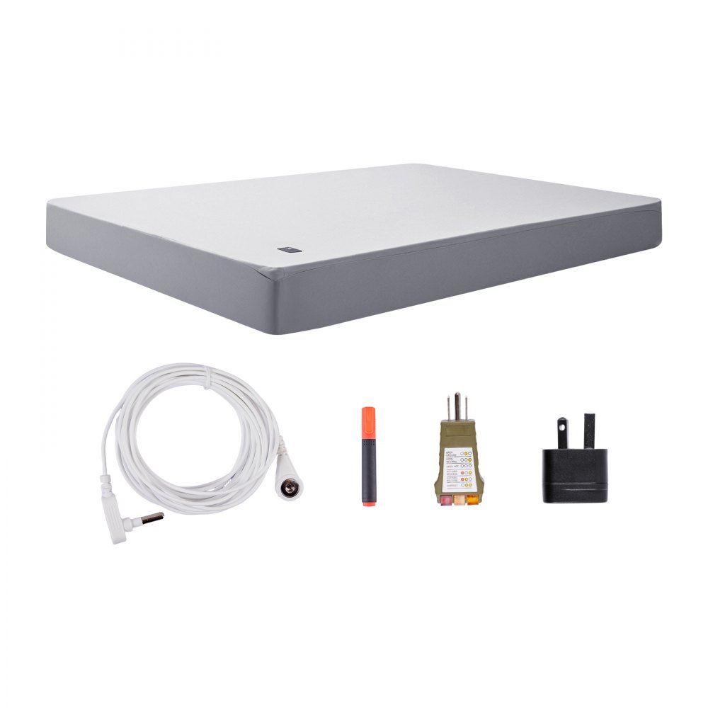 VEVOR Grounding Sheets, King Size, 95% Cotton + 5% Pure Silver Fiber, Earth Grounded Fitted Bed Sheets, with Grounding Cord & Tester, for Improved Sleep & Wellness (Gray, King - 1981 x 2030 x 5 mm)
