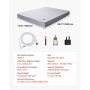 VEVOR Grounding Sheets, King Size, 95% Cotton + 5% Pure Silver Fiber, Earth Grounded Fitted Bed Sheets, with Grounding Cord & Tester, for Improved Sleep & Wellness (Gray, King - 1981 x 2030 x 5 mm)
