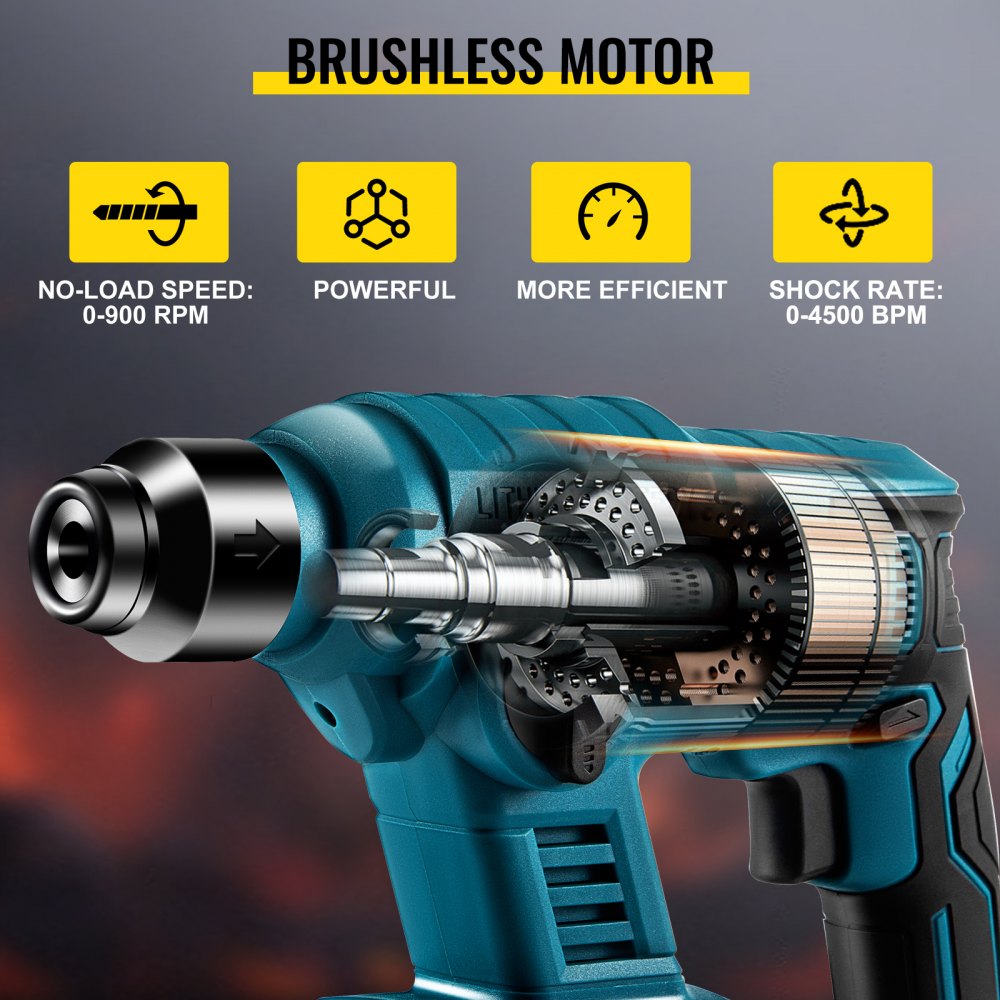 18V Cordless SDS-Plus Hammer Drill with An Accessory in A Kit Box (Without Battery)