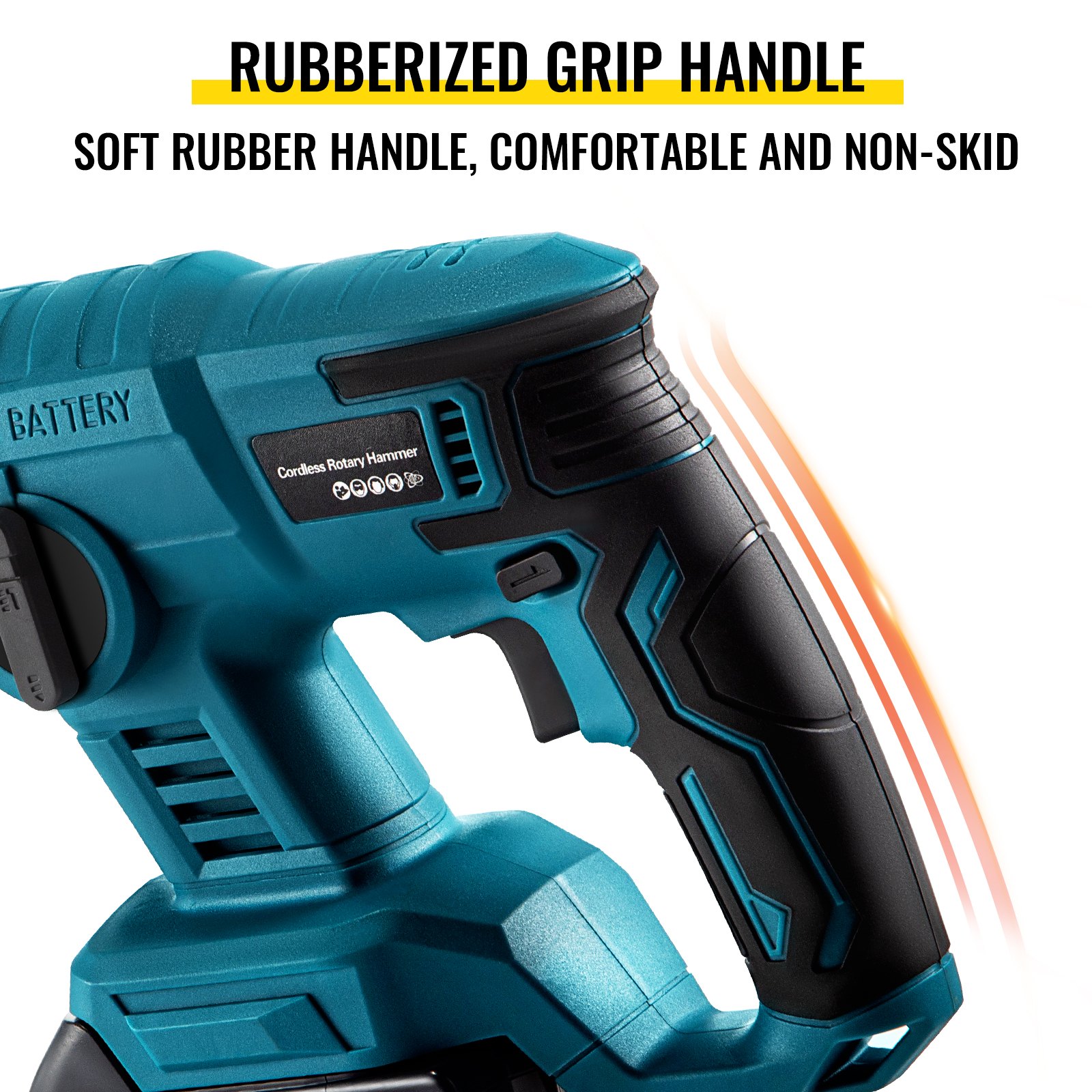 VEVOR SDS-Plus Rotary Hammer Drill, 900 RPM & 4500 BPM Electric Hammer, 2 Functions Include Drilling & Hammer Drilling, Cordless Drill Kit w/Drill Bits & Case Ideal for Concrete, Steel, and Wood