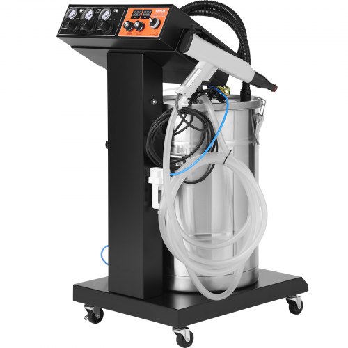 VEVOR Powder Coating System, 40 W 100KV Electrostatic Output Powder Coating Kit with 50L Powder Hopper, 450g Per Minute Powder Coating Machine with Spray Gun and Trolley Base, for Indoor and Outdoor
