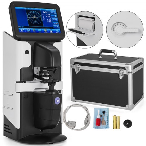 VEVOR JD-2600A 7" LCD Touch Screen Focimeter New Digital Auto Lensmeter Lensometer Focimeter Lens Meter PD UV Printer PD Meter