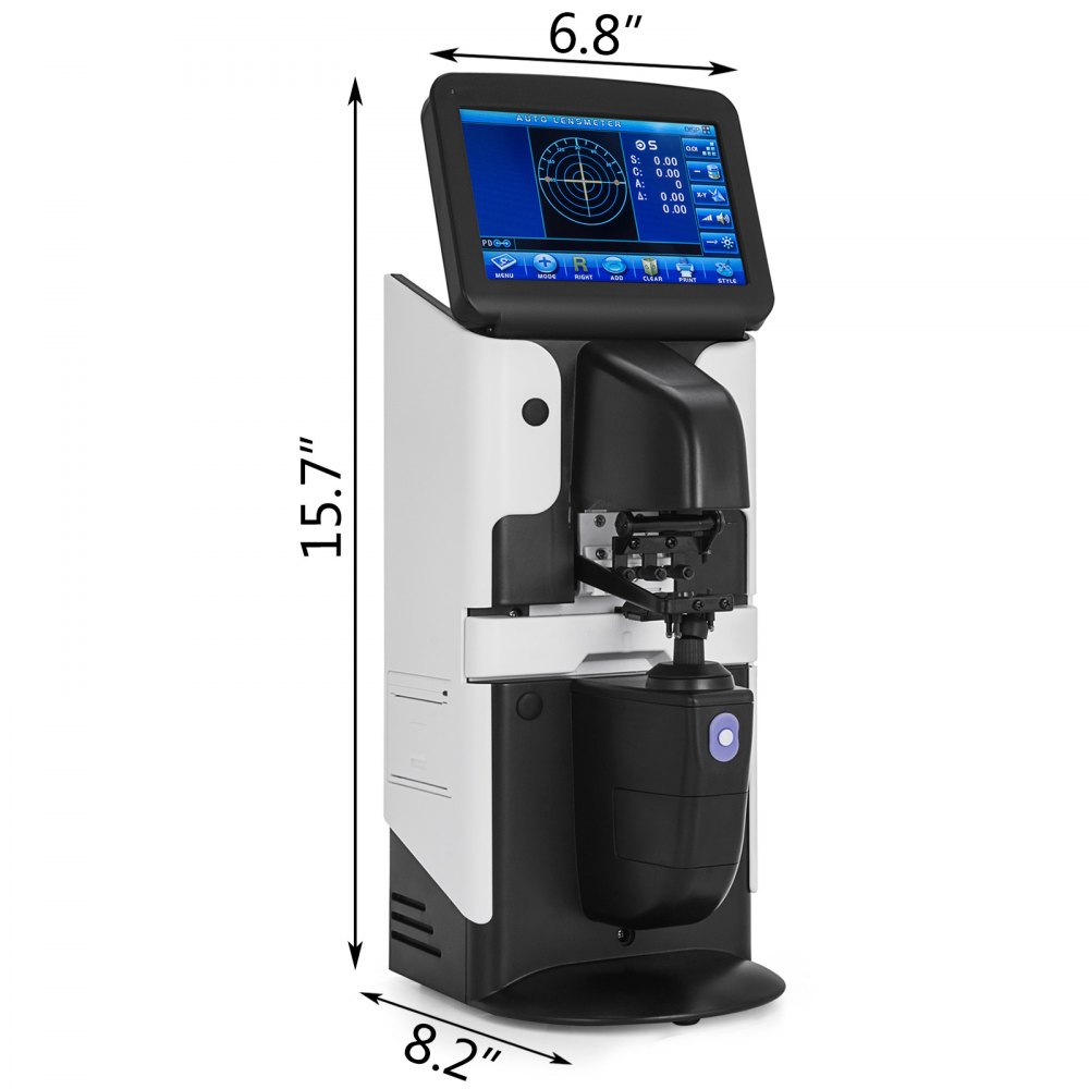 VEVOR JD-2600A 7" LCD Touch Screen Focimeter New Digital Auto Lensmeter Lensometer Focimeter Lens Meter PD UV Printer PD Meter