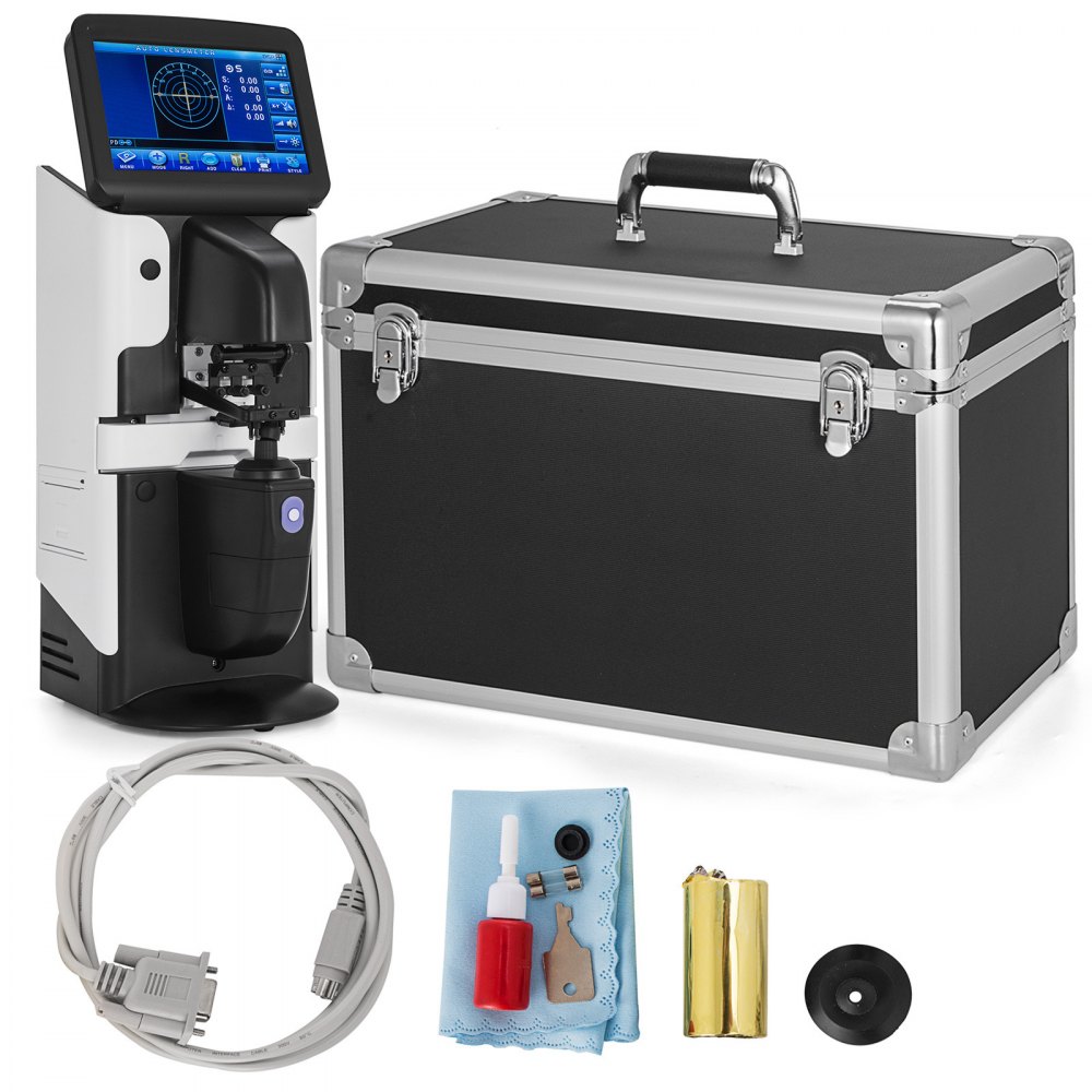 VEVOR JD-2600A 7" LCD Touch Screen Focimeter New Digital Auto Lensmeter Lensometer Focimeter Lens Meter PD UV Printer PD Meter