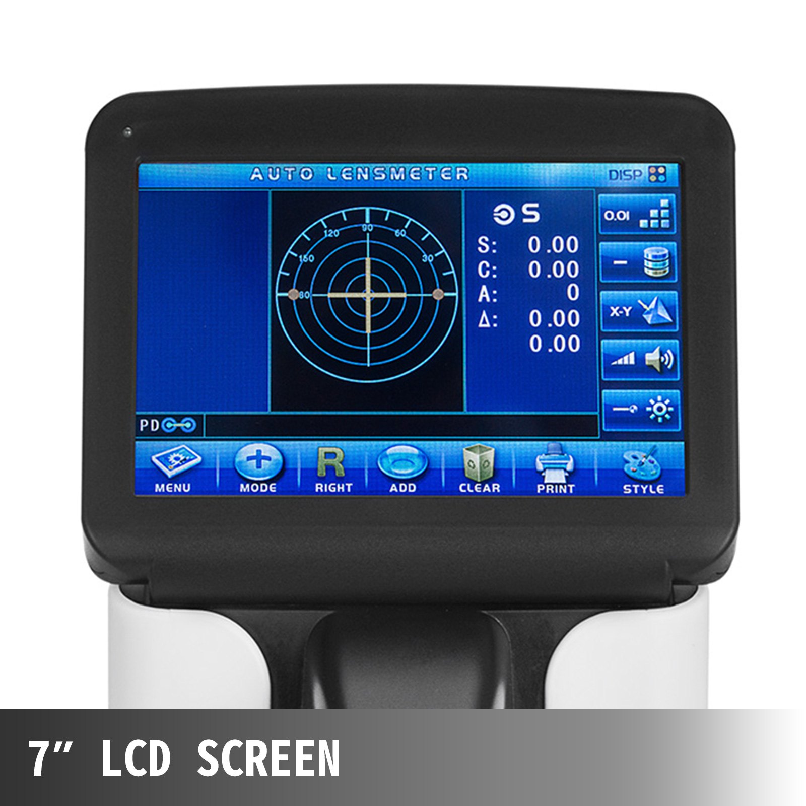 VEVOR JD-2600A 7" LCD Touch Screen Focimeter New Digital Auto Lensmeter Lensometer Focimeter Lens Meter PD UV Printer PD Meter