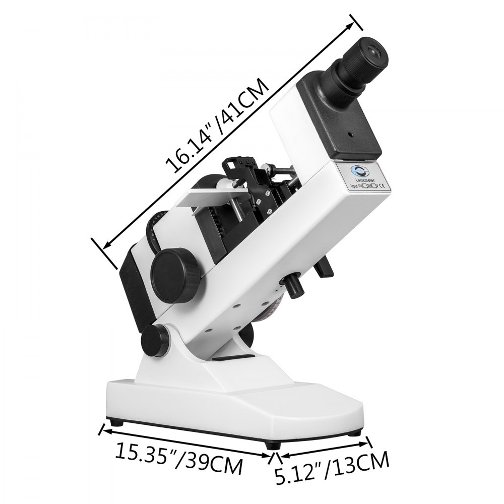 VEVOR Manual Lensometer Optical, NJC-4 Lensmeter Manual, ±25D Vertex Diopter Range Manual Optical Focimeter, ±5D Eyepiece Range External Reading Lensometer for Spectacles Measuring AC/DC Power 110V