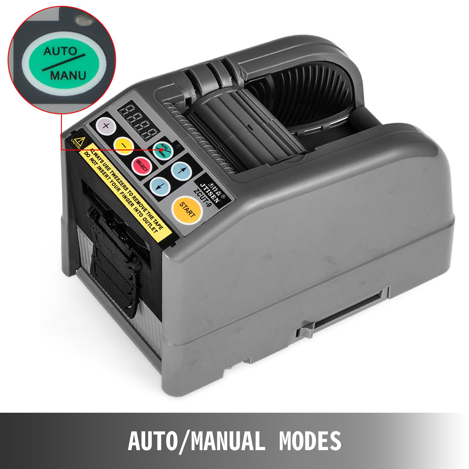 VEVOR Zcut-9 Automatic Tape Dispenser Adhesive Electric Tape Cutter Packaging Machine Tape Cutting Machine 6-60mm Tape Width