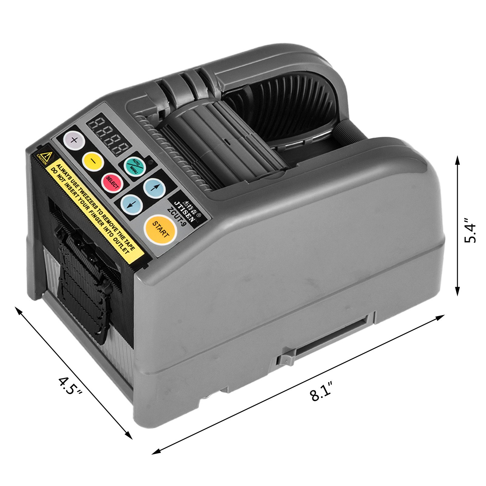 VEVOR Zcut-9 Automatic Tape Dispenser Adhesive Electric Tape Cutter Packaging Machine Tape Cutting Machine 6-60mm Tape Width