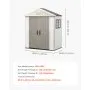 VEVOR Outdoor Storage Shed, 4x8 Ft, Heavy-Duty Resin Tool Shed, with Reinforced Floor, Skylight, Lockable Door, Weather Resistant, 152 Cu. Ft. for Garden Tools, Lawn Mower, Bike, Backyard, Patio, Grey