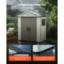 Outdoor Storage Shed 4 x 8 Ft Tool Shed Lockable Doors for Garden Yard Patio