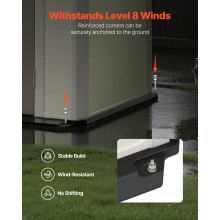 Outdoor Storage Shed 4 x 8 Ft Tool Shed Lockable Doors for Garden Yard Patio