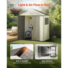 Outdoor Storage Shed 4 x 8 Ft Tool Shed Lockable Doors for Garden Yard Patio