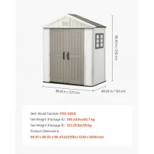 Outdoor Storage Shed 4 x 8 Ft Tool Shed Lockable Doors for Garden Yard Patio