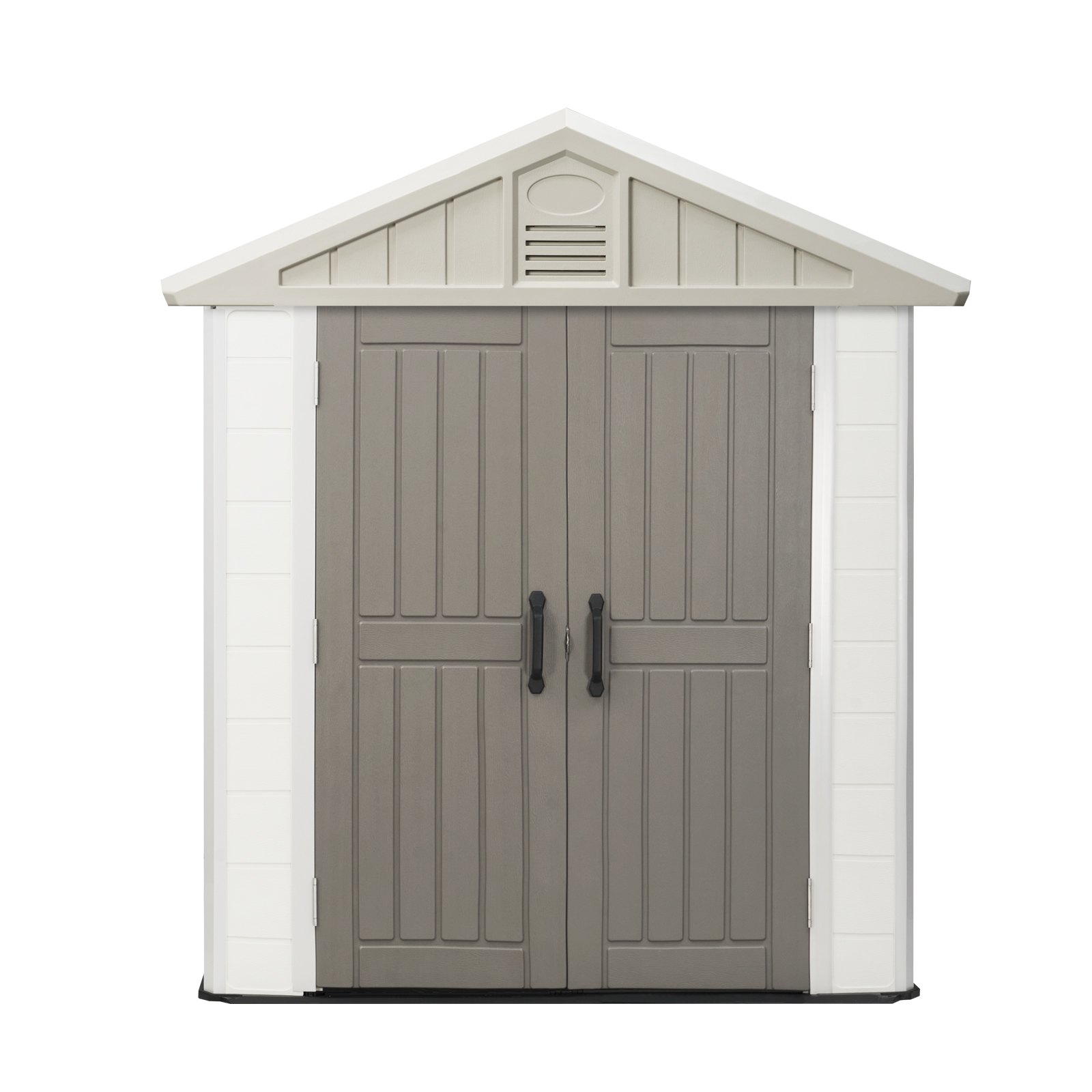 VEVOR Outdoor Storage Shed, 4x8 Ft, Heavy-Duty Resin Tool Shed, with Reinforced Floor, Skylight, Lockable Door, Weather Resistant, 152 Cu. Ft. for Garden Tools, Lawn Mower, Bike, Backyard, Patio, Grey