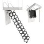 Steel Attic Ladder Ceiling-Mounted Attic Stairs for 8.5 to 9.4 ft Ceilings