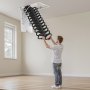 VEVOR Attic Ladder, 660LBS/299.4KG Capacity, Fits 8.5 to 9.4 ft Ceiling Height and 39.4 x 27.5 inch Opening Size, Alloy Steel Pull-Down Retractable Ceiling Stair with Pulling Rod for Attic Loft Roof