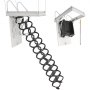 Steel Attic Ladder Ceiling-Mounted Attic Stairs for 9.5 to 10.2 ft Ceilings