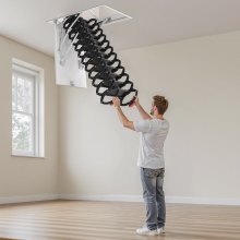 Steel Attic Ladder Ceiling-Mounted Attic Stairs for 9.5 to 10.2 ft Ceilings