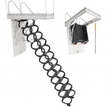 Steel Attic Ladder Ceiling-Mounted Attic Stairs for 9.5 to 10.2 ft Ceilings