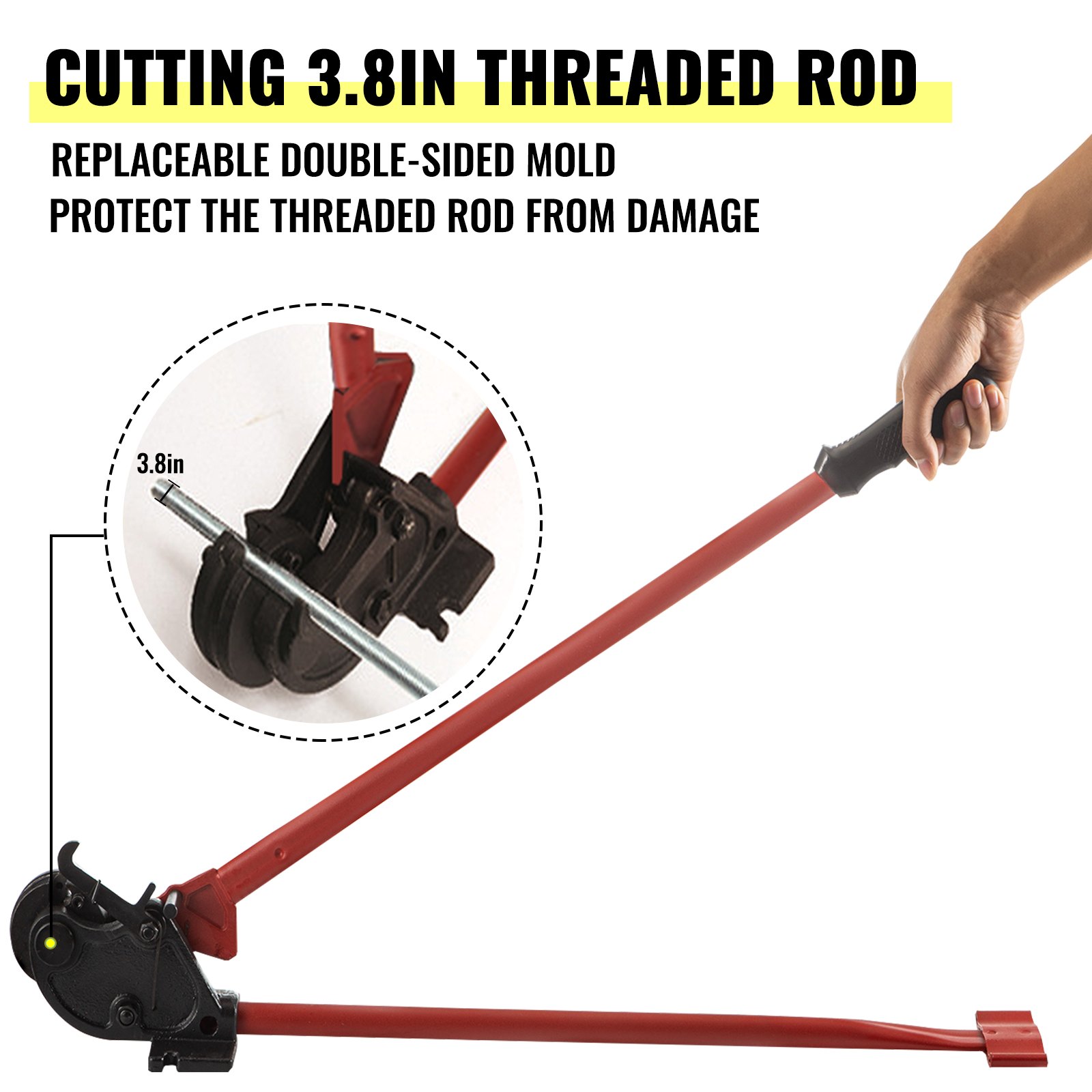 10cm Carbon Steel Threaded Rod Cutter Handle Tool Metal Body Fits REED Cutting