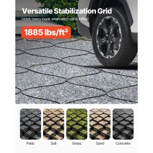 Ground Grid 2-Inch Depth Geocell Grid 16.4x6.5 FT / 5000x1980 mm for Gravel
