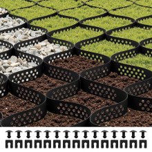 VEVOR Gravel Grid, 2 Inch Depth, 16.4 x 6.5 FT / 5000 x 1980 mm, 1880 LBS Per Sq ft Grass Ground Retainer, Permeable Geo Grids Driveway Stabilization, for Garden, Patio, Walkway, RV Parking Slopes