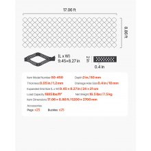 Ground Grid 2-Inch Depth Geocell Grid 17.06x8.86 FT / 5200x2700 mm for Gravel