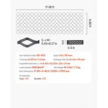 VEVOR Gravel Grid, 2 Inch Depth, 17.06 x 8.86 FT / 5200 x 2700 mm, 1880 LBS Per Sq ft Grass Ground Retainer, Permeable Geo Grids Driveway Stabilization, for Garden, Patio, Walkway, RV Parking Slopes