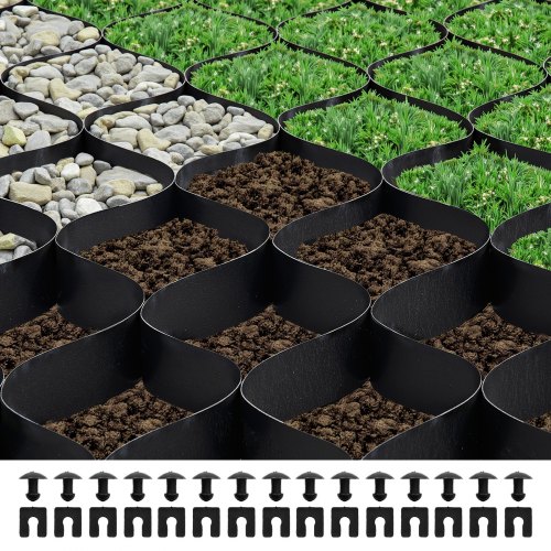 Ground Grid 2-Inch Depth Geocell Grid 26.87x3.94 FT / 8200x1200 mm for Gravel