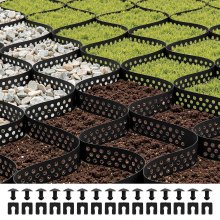 VEVOR Gravel Grid, 2 Inch Depth, 32.81 x 9.84 FT / 10000 x 3000 mm, 1880 LBS Per Sq ft Grass Ground Retainer, Permeable Geo Grids Driveway Stabilization, for Garden, Patio, Walkway, RV Parking Slopes