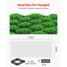 Ground Grid 3-Inch Depth Geocell Grid 17.06x8.86 FT / 5200x2700 mm for Gravel