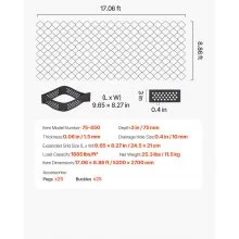 VEVOR Gravel Grid, 3 Inch Depth, 17.06 x 8.86 FT / 5200 x 2700 mm, 1880 LBS Per Sq ft Grass Ground Retainer, Permeable Geo Grids Driveway Stabilization, for Garden, Patio, Walkway, RV Parking Slopes