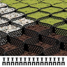 VEVOR Gravel Grid, 3 Inch Depth, 17.06 x 8.86 FT / 5200 x 2700 mm, 1880 LBS Per Sq ft Grass Ground Retainer, Permeable Geo Grids Driveway Stabilization, for Garden, Patio, Walkway, RV Parking Slopes