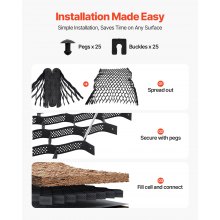 Ground Grid 3-Inch Depth Geocell Grid 24.93x9.52 FT / 7600x2900 mm for Gravel