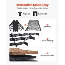 Ground Grid 3-Inch Depth Geocell Grid 24.93x9.52 FT / 7600x2900 mm for Gravel