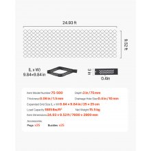 Ground Grid 3-Inch Depth Geocell Grid 24.93x9.52 FT / 7600x2900 mm for Gravel