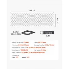 Ground Grid 3-Inch Depth Geocell Grid 24.93x9.52 FT / 7600x2900 mm for Gravel